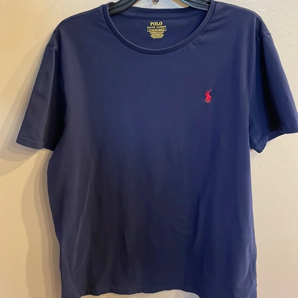 Polo Ralph Lauren custom slim fit extra large navy mens tee short sleeve size XL